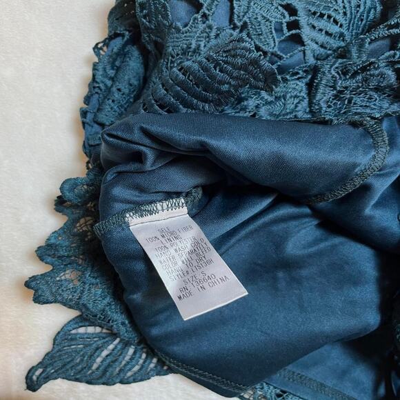 L'atiste Crocheted Floral Midi Skirt Women's S Pencil FairyCore Dark Green Leaf - Picture 5 of 7